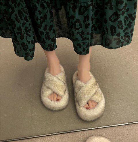 カジュアル コットンスリッパ 厚底 もこもこ ふわふわ 室内履き カジュアル シンプル【大きいサイズ レディース 歩きやすい オフィス ベランダ 春夏 ミュール カジュアル sandal mule】