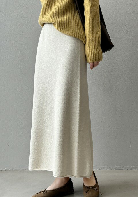ロングスカートニットシンプルカジュ...