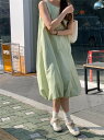 ロングワンピース ジャンパースカート ノースリーブ 袖なし シンプル カジュアル お出かけ レディース【大きいサイズ レディース 夏秋 結婚式 きれいめ タイト フォーマル 大人 上品 チュニック one-piece】(4)