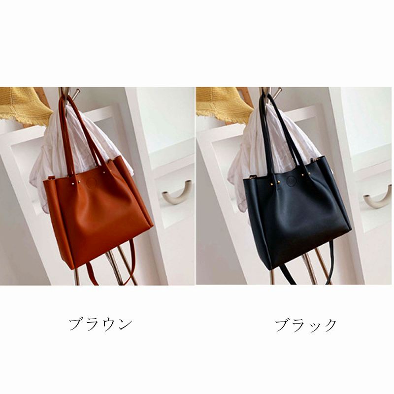 トートバッグ レディース ショルダーバッグ ハンドバッグ 2way A4 PU レザー かばん【レディース メンズ 大きめ ハンガー 小物 雑貨 バッグインバッグ プレゼント ノー ブランド】