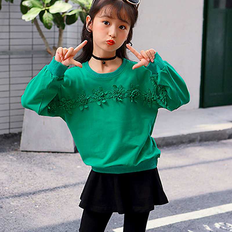 セットアップ キッズ 女の子 Tシャツ 花柄 長袖 長ズボン おしゃれ スカート付き レギンス【子供服 キッズ KIDS プレゼント ノー ブランド】