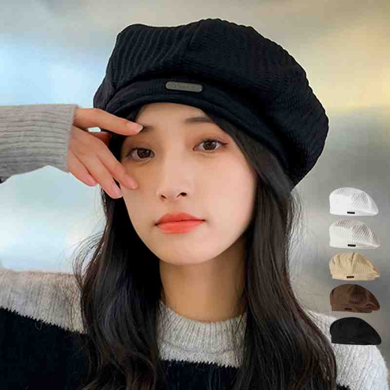 ベレー帽 レディース帽子 韓国風 5色【レディース 春夏 ニット キャップ 帽 ぼうし ハット 無地 hat cap】