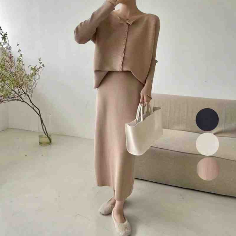 【送料無料】セットアップニット スカート レディース【大きいサイズ レディース 秋冬 フレア スウェット パンツ レギンス スカーチョ スキニー レギンス ミモレ丈 skirt】(4)