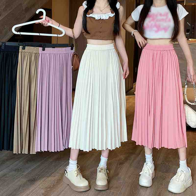 プリーツスカート ハイウエスト 着やせ【大きいサイズ レディース 秋冬 フレア スウェット パンツ レギンス スカーチョ スキニー レギンス ミモレ丈 skirt】