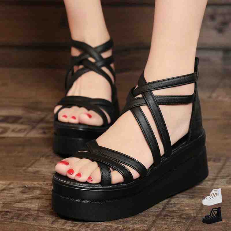 厚底サンダル クロスストラップサンダル【大きいサイズ レディース 歩きやすい オフィス ベランダ 春夏 ミュール カジュアル sandal mule】