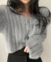 ニットトップス ショート丈 ニット セーター Vネック ニットプルオーバー 柔らかいニット【大きいサイズ レディース 平干し ニット ニットセーター vネック ...