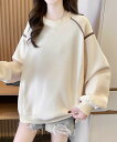 トップス 長袖 スウェット カジュアル シンプル ストリート系 かわいい トレーナー 厚手【大きいサイズ レディース 平干し ニット ニットセーター vネック ...