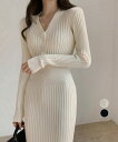 ロングワンピース ニット タイトワンピ 長袖 無地 シンプル カジュアル レディース【大きいサイズ レディース 夏秋 結婚式 きれいめ タイト フォーマル 大人 上品 チュニック one-piece】