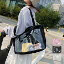 キャンバスバッグ クリアポケット 大容量【レディース メンズ 大きめ ハンガー 小物 雑貨 バッグインバッグ プレゼント ノー ブランド】