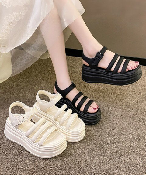 ストラップサンダル 厚底 美脚【大きいサイズ レディース 歩きやすい オフィス ベランダ 夏秋 ミュール カジュアル sandal mule】