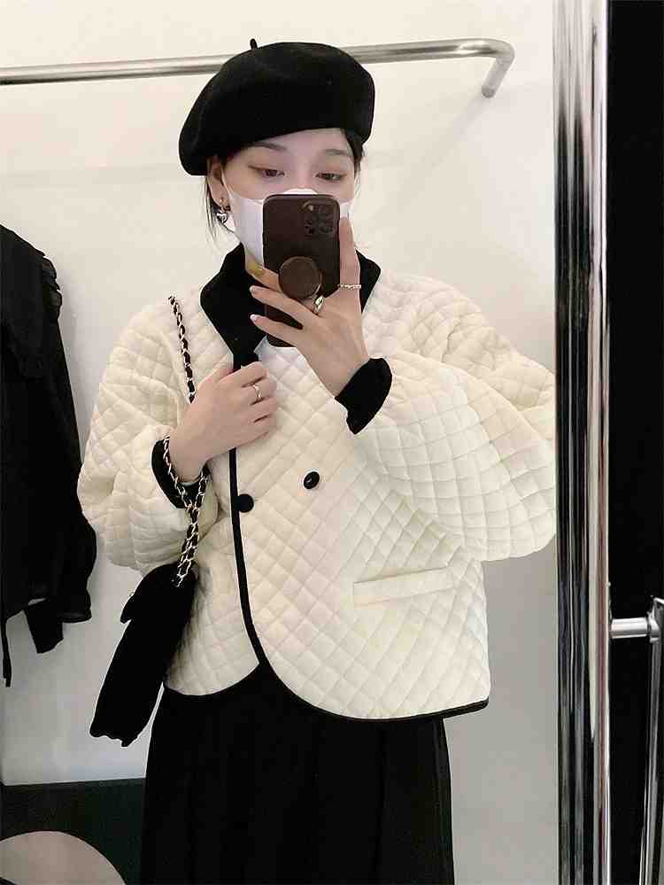 【送料無料】格子縞 縫付 スカート ラムウールジャケット ポロカラー トップス 2点セット【大きいサイズ レディース 秋冬 フレア スウェット パンツ レギンス...