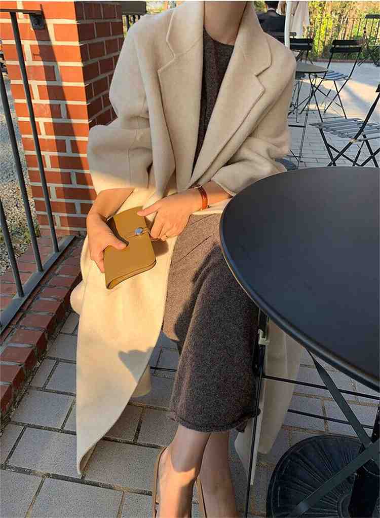 【送料無料】レトロ ロング丈 ウールコート きれいめ おしゃれ【大きいサイズ レディース ロング ジャケット アウター 上着 ハンガー ロング丈 夏秋 coat】