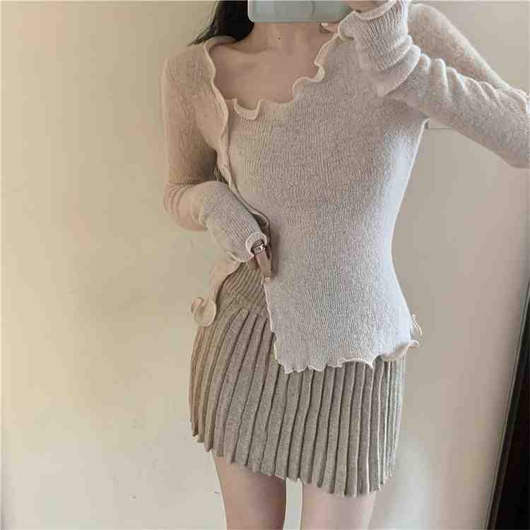 ミニスカート sweet系 大人気 ベースシャツ トップス 長袖【大きいサイズ レディース 秋冬 フレア スウェット パンツ レギンス スカーチョ スキニー レギンス ミモレ丈 skirt】