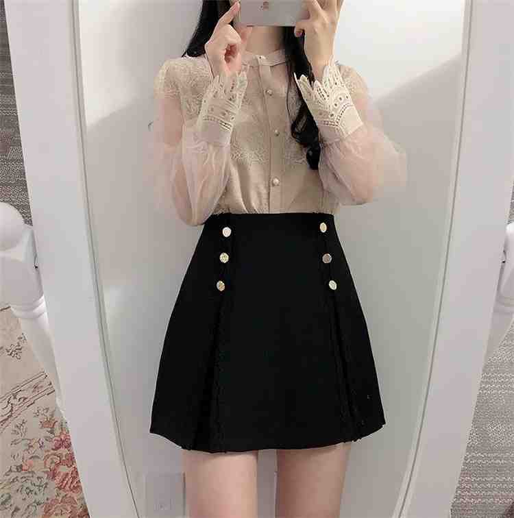 かわいい系 縫付 レース レーヨン 長袖 ブラウス カーディガン 大人気【大きいサイズ レディース 夏秋 チュニック フォーマル オフィス ボウタイ シフォン シャツ インナー blouse】