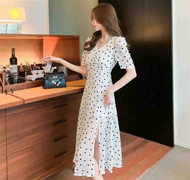 ワンピース Vネック 半袖 大人気 ドット柄【大きいサイズ レディース 春夏 結婚式 きれいめ タイト フォーマル 大人 上品 チュニック one-piece】