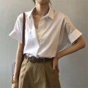 トップス 半袖 シャツ ブラウス カジュアル シンプル レディース【大きいサイズ レディース 春夏 チュニック フォーマル オフィス ボウタイ シフォン シャツ インナー blouse】(4)