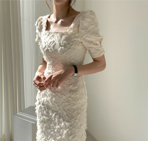 ロング丈ワンピース レトロ ドレス スリム スカート【大きいサイズ レディース 夏秋 結婚式 きれいめ タイト フォーマル 大人 上品 チュニック one-piece】のサムネイル