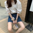 ショートパンツ スカート レトロ ゆったり シンプル スリム ストレート デニム ショート丈【大きいサイズ レディース 夏秋 デニム ハイウエスト ハーフパンツ パンツ ショーパン スキニー ダメージ 短パン short pants】