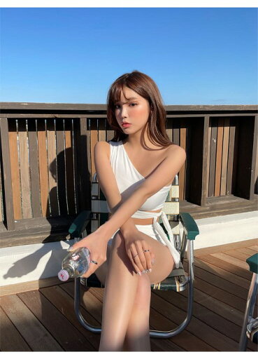 ワンショルダー スリム ピュアカラー スパ 水着 レディース【大きいサイズ レディース 体型カバー フィットネス ワンピース ショートパンツ タンキニ ビキニ mizugi】 ワンショルダー スリム ピュアカラー スパ 水着 レディース【大きいサイズ レディース 体型カバー フィットネス ワンピース ショートパンツ タンキニ ビキニ mizugi】