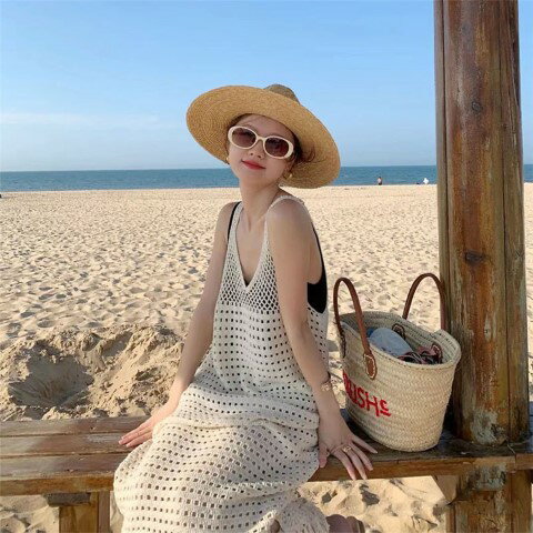 レトロ トップス ニット スリム キャミソールワンピース おしゃれ ロング丈 ノースリーブ【大きいサイズ レディース 夏秋 結婚式 きれいめ タイト フォーマル 大人 上品 チュニック one-piece】