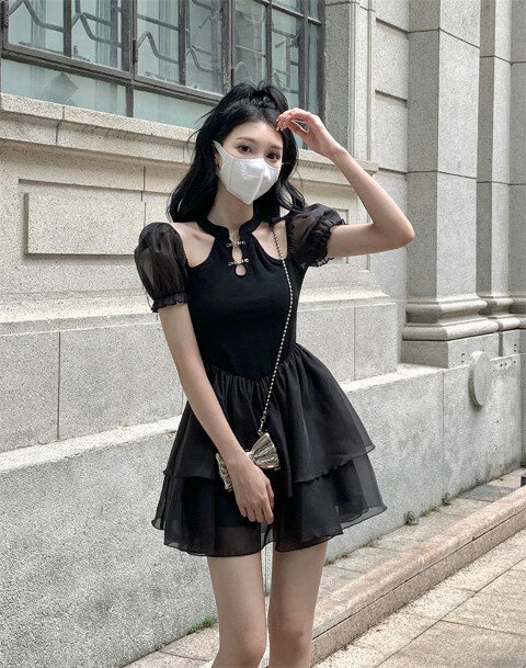 ミニワンピース フリル プリーツスカート ボタン 大人可愛い 2色 su03-3895-3898.jpg