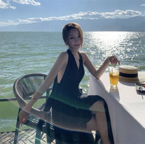 アーネストショップのロングスカート シフォンドレス ビーチドレス 休暇 Vネック【大きいサイズ レディース ロング 秋冬 フレア スウェット パンツ レギンス スカーチョ スキニー レギンス skirt】｜アングル3