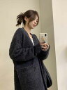 ニットカーディガン ニットトップス 羽織 カーディガン 長袖 カジュアル シンプル 無地 かわいい 【大きいサイズ レディース ニット ロング カーデガン 薄手 カーデ コーディガン アンサンブル 春夏 上着 cardigan Bolero】(4)
