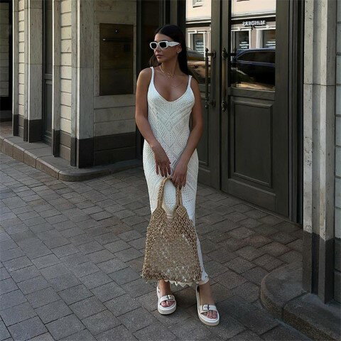 ロングワンピース キャミワンピース ニット フィッシュテールスカート ボヘミアンスタイル リゾート【大きいサイズ レディース 夏秋 結婚式 きれいめ タイト フォーマル 大人 上品 チュニック one-piece】 ロングワンピース キャミワンピース ニット フィッシュテールスカート ボヘミアンスタイル リゾート【大きいサイズ レディース 夏秋 結婚式 きれいめ タイト フォーマル 大人 上品 チュニック one-piece】