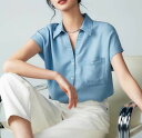 トップス ライトブルー/ダークブルー 【大きいサイズ レディース 春夏 セール きれいめ 可愛い かわいい チュニック tops】