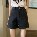 デニム ショーパン ファッション【大きいサイズ レディース 夏秋 デニム ハイウエスト ハーフパンツ パンツ ショーパン スキニー ダメージ 短パン short pants】