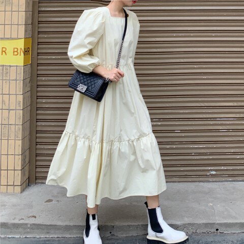 スクエアネック ロングワンピース 【大きいサイズ レディース 夏秋 結婚式 きれいめ タイト フォーマル 大人 上品 チュニック one-piece】
