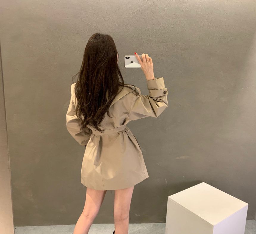 トレンチコート ドレス 折り襟【大きいサイズ レディース ロング ジャケット アウター 上着 ハンガー ロング丈 春夏 coat】
