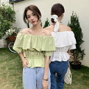 オフショルダー シャツ ブラウス ヘアバンド付き【大きいサイズ レディース 春夏 チュニック フォーマル オフィス ボウタイ シフォン シャツ インナー blouse】