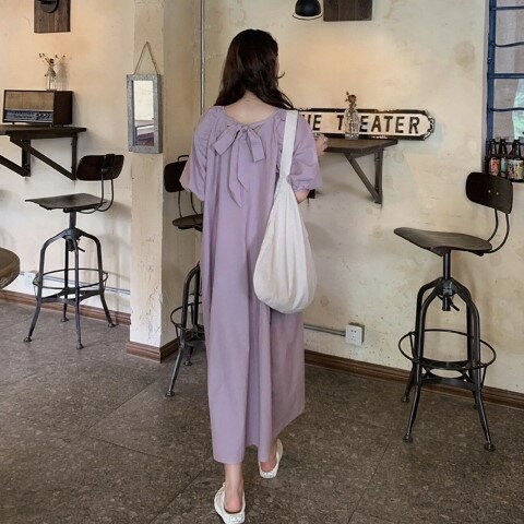 シンプル ゆったり レーシングパフスリーブ カジュアル ワンピース【大きいサイズ レディース 春夏 結婚式 きれいめ タイト フォーマル 大人 上品 チュニック one-piece】 シンプル ゆったり レーシングパフスリーブ カジュアル ワンピース【大きいサイズ レディース 春夏 結婚式 きれいめ タイト フォーマル 大人 上品 チュニック one-piece】