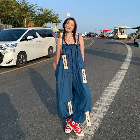 ファッション レトロ レーシング ロングパンツ オールインワン サロペット【大きいサイズ レディース ..