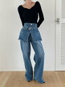 レトロ 合わせやすい ハイウエスト ロングパンツ デニムパンツ【大きいサイズ レディース 夏秋 下着 ボトムス ストレート スキニー ショーツ pants】