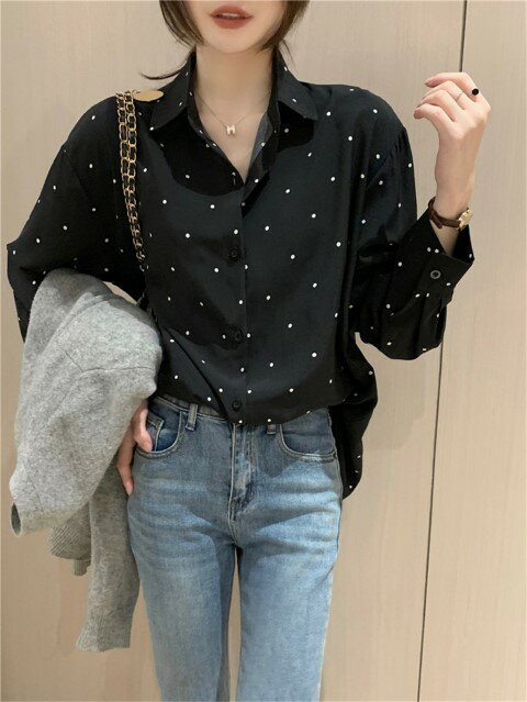 カジュアル長袖シャツブラウス