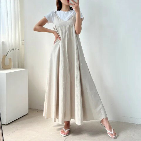 韓国風 かわいい 気質 個性的 Vネック サスペンダースカート ワンピース【大きいサイズ レディース 秋冬 結婚式 きれいめ タイト フォーマル 大人 上品 チュニック one-piece】