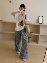 カジュアル おしゃれ Tシャツ/パンツ 2点 セットアップ【大きいサイズ レディース ニット 上下セット set スウェット スエット sweat ルームウェア ジャージ 夏秋 setup】