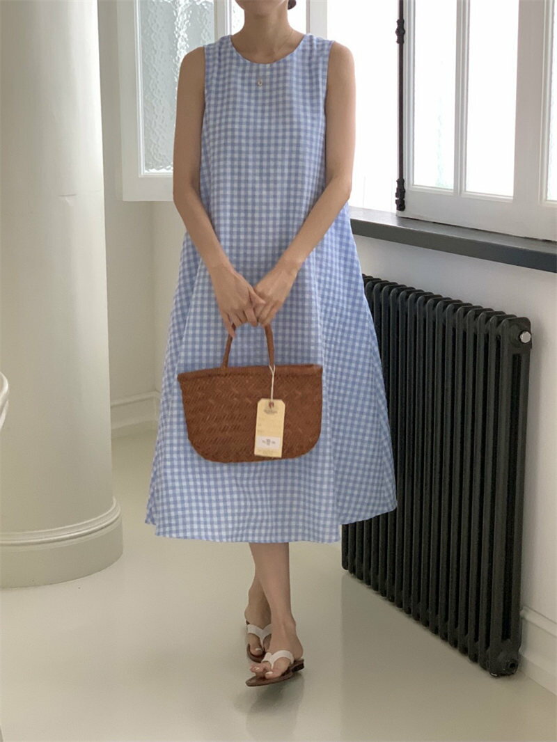 韓国系 カジュアル系 おしゃれ ノースリーブ ワンピース【大きいサイズ レディース 夏秋 結婚式 きれいめ タイト フォーマル 大人 上品 チュニック one-piece】