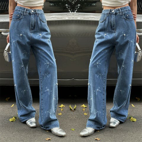 韓国系 カジュアル系 おしゃれ デニム ロングパンツ【大きいサイズ レディース ストレッチ スキニー レディース タイツ ダメージ加工 ガウチョパンツ denim pants】