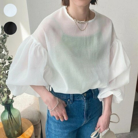 おしゃれ ランタンスリーブ シャツ/ブラウス【大きいサイズ レディース 春夏 チュニック フォーマル オフィス ボウタイ シフォン シャツ インナー blouse】