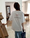 カジュアル プリント Tシャツ【大きいサイズ レディース 春夏 チュニック フォーマル オフィス ボウタイ シフォン シャツ インナー blouse】