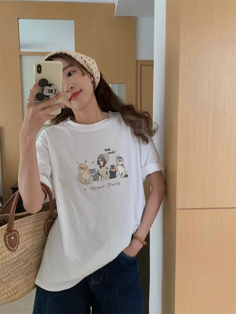カジュアル プリント Tシャツ【大きいサイズ レディース 春夏 チュニック フォーマル オフィス ボウタイ シフォン シャツ インナー blouse】