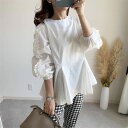 ゆったり 長袖 シャツ/ブラウス【大きいサイズ レディース 春夏 チュニック フォーマル オフィス ボウタイ シフォン シャツ インナー blouse】