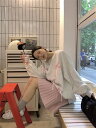 韓国系 カジュアル系 長袖 おしゃれ トレーナー【大きいサイズ レディース パーカー 無地 夏秋 チュニック 薄手 スウェット シャツ ブラウス pullover parker】