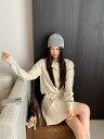 韓国風 気質 おしゃれ 人気 半袖セーター+コート+スカート セット【大きいサイズ レディース 平干し ニット ニットセーター vネック ドルマン カーディガン...