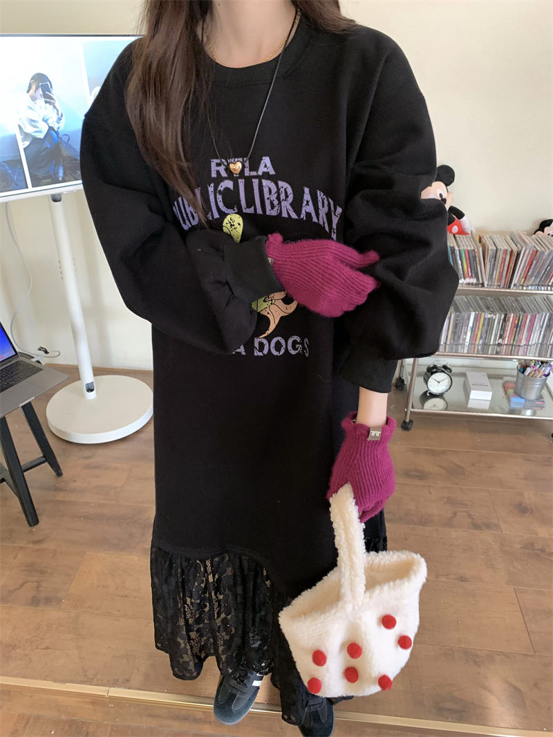 韓国風 気質 人気 カジュアル シャツワンピース ロングスカート スプライス【大きいサイズ レディース 秋冬 結婚式 きれいめ タイト フォーマル 大人 上品 チュニック one-piece】