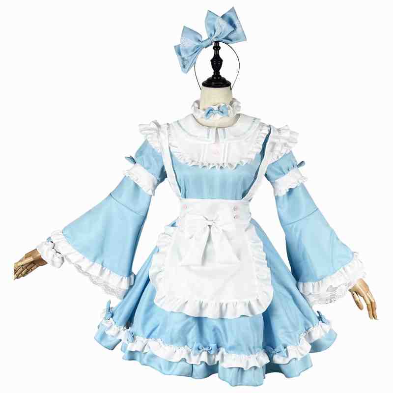 S～6L大きいサイズ コスプレ メイド服 エプロン ロリータ クラシカル ゴスロリ 2WAY着ドレス 6set【大きいサイズ レディース 秋冬 コスプレ 衣装 コスチューム アニメ 制服 仮装 ハロウィン インスタ映え costume】