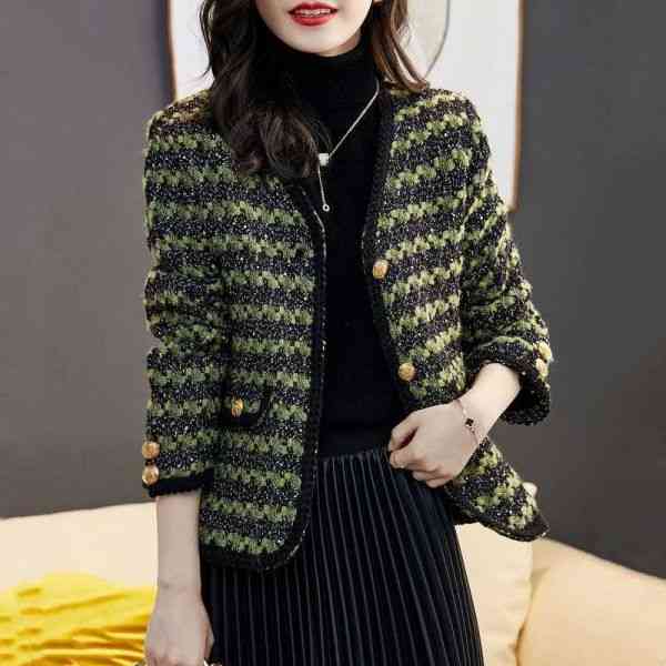 大きいサイズ 上品 ラメ入りツイード生地 長袖ジャケット トップス アウター 羽織 きれいめ オフィスカジュアル【大きいサイズ レディース フェイクレザー テーラード フォーマル 卒業式 結婚式 夏秋 jaket Blazer】